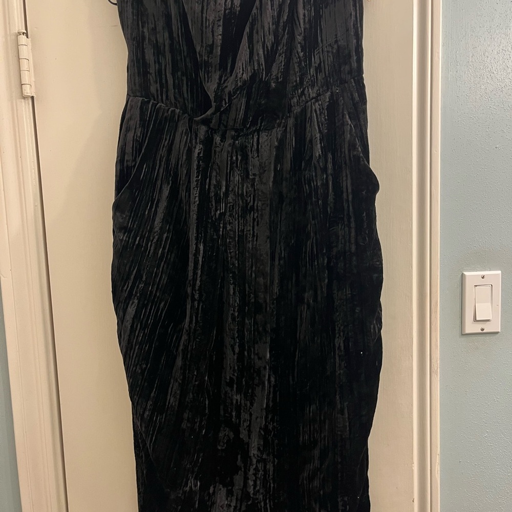 RACHEL Rachel Roy Black Velvet Midi Dress